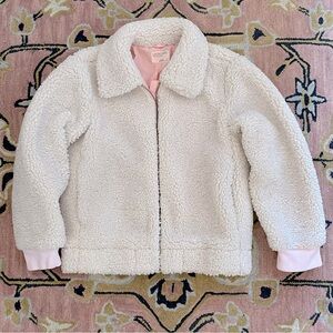 J. Crew Crewcuts Collared Sherpa Natural Bomber Jacket Kids' Sz 10